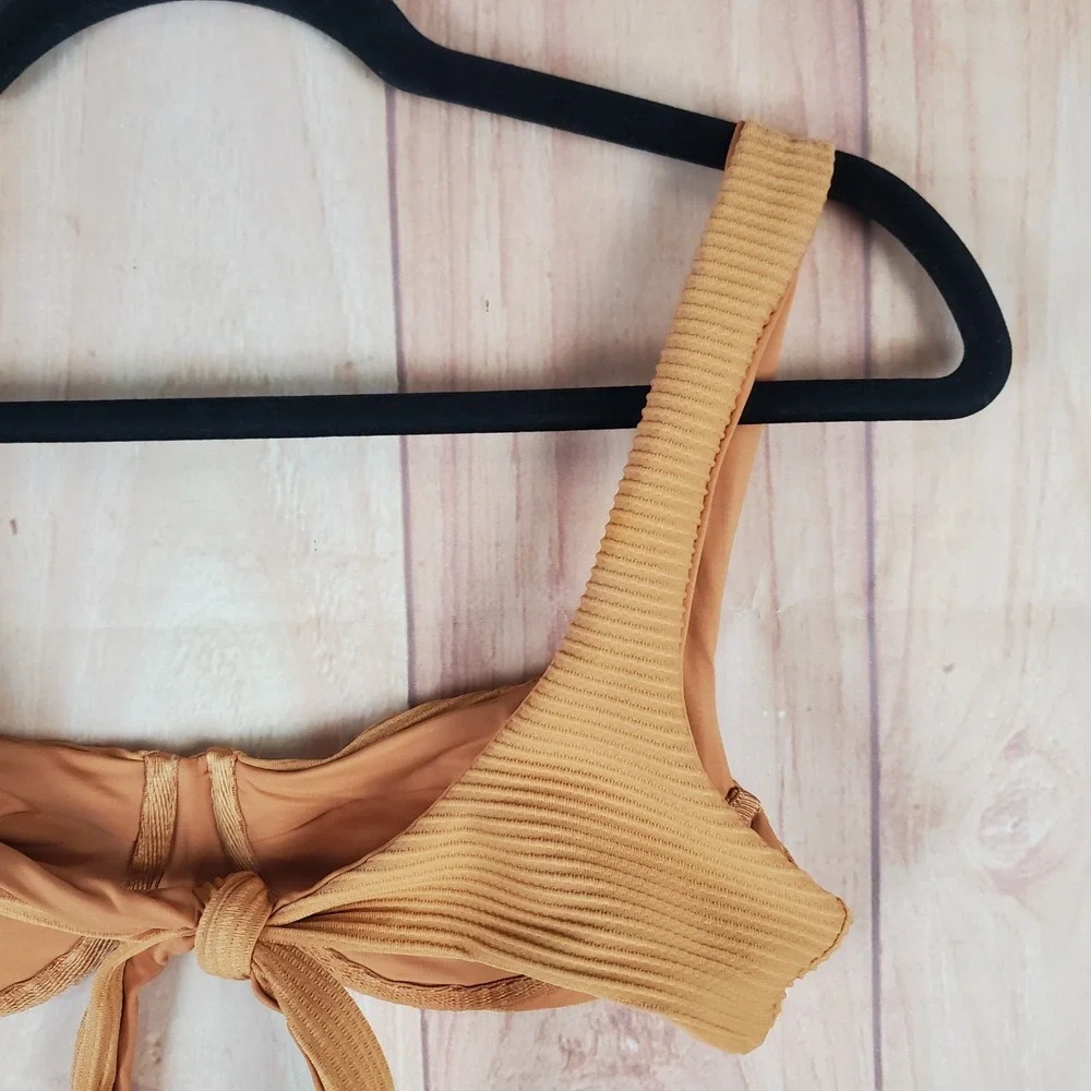 Lspace Sienna Eco Chic Repreve Nikita Bikini Top Women S Orange Stretch Swimwear